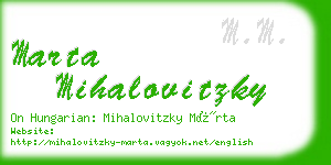 marta mihalovitzky business card